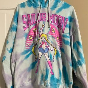 Sailor moon (Large) tie dye hoodie